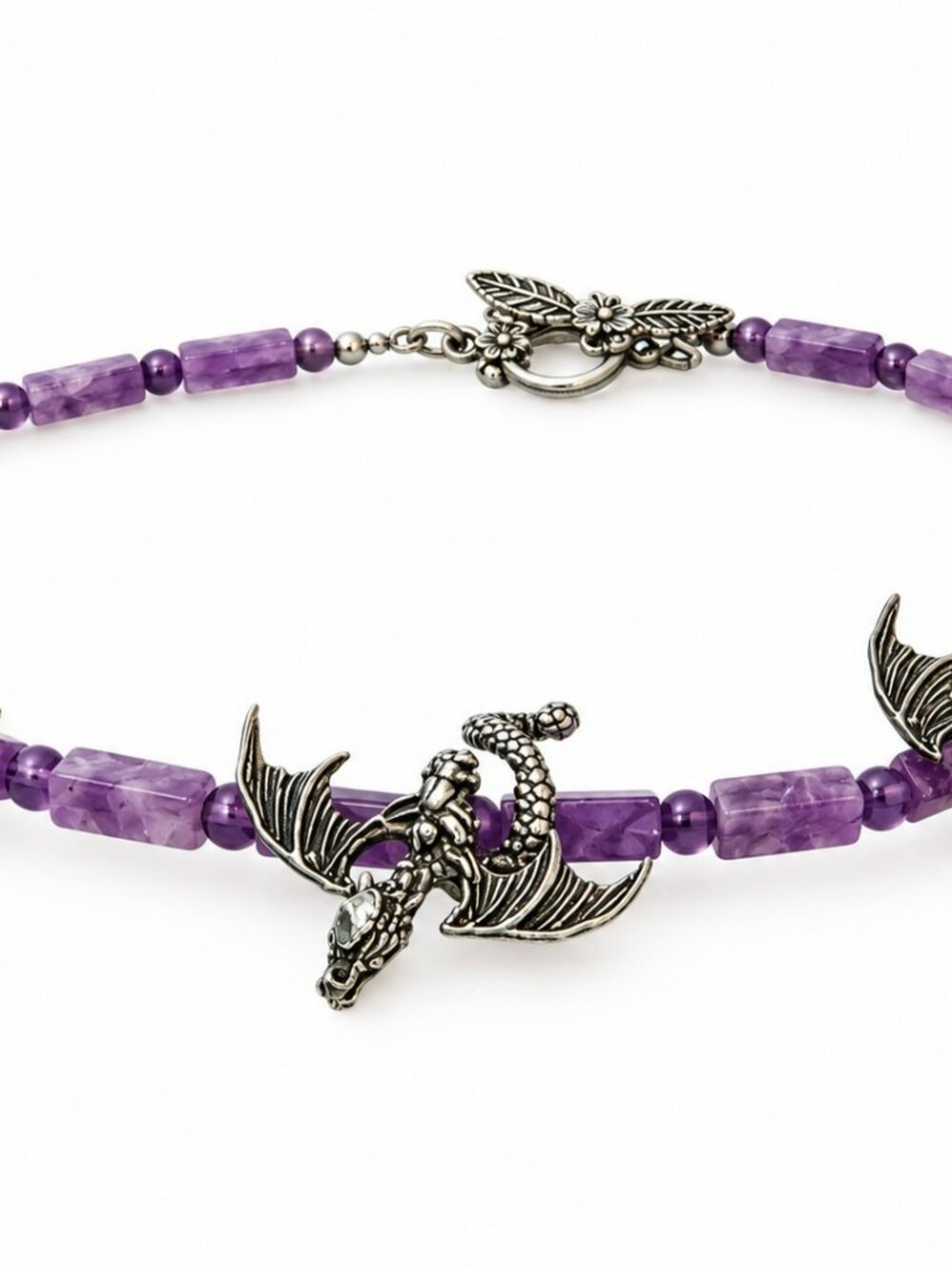 Dragon Magic | Genuine Amethyst Handmade Statement Necklace